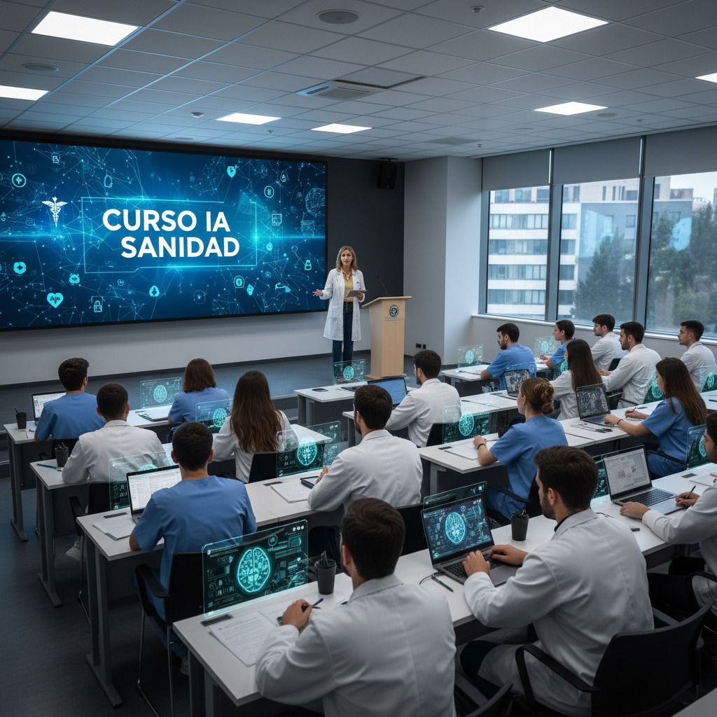 Imagen realista de un aula de electricidad con estudiantes aprendiendo, representando cursos de electricidad del SEPE en 2026