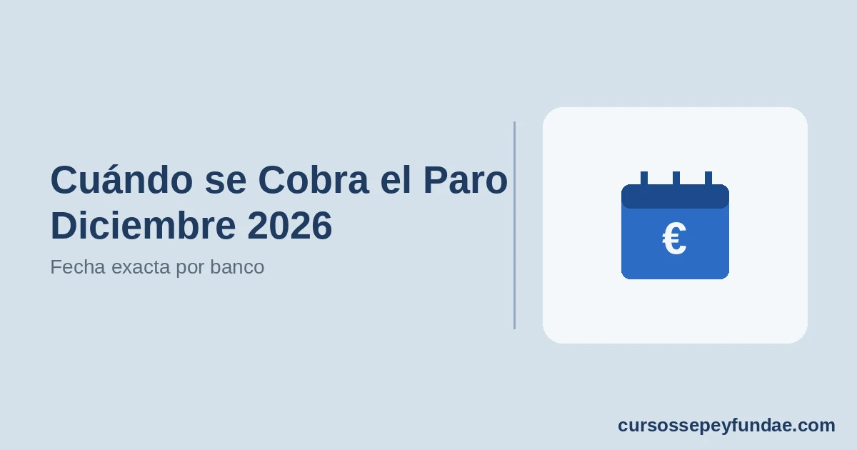 Cuándo se Cobra el Paro en Diciembre 2026: Fecha Exacta por Banco y Novedades SEPE