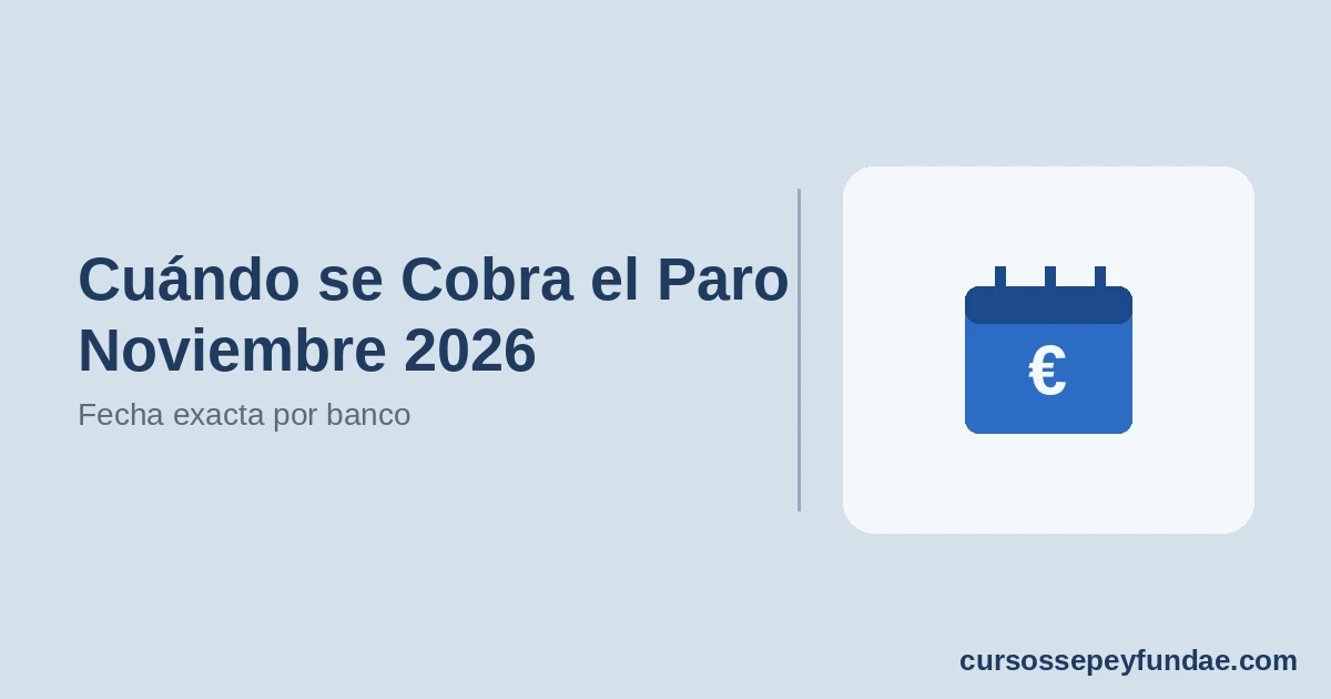 Cuándo se Cobra el Paro en Noviembre 2026: Fecha Exacta por Banco y Novedades SEPE