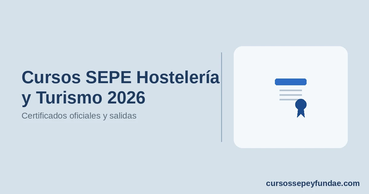 Cursos SEPE de hostelería y turismo 2026: certificados oficiales y salidas laborales