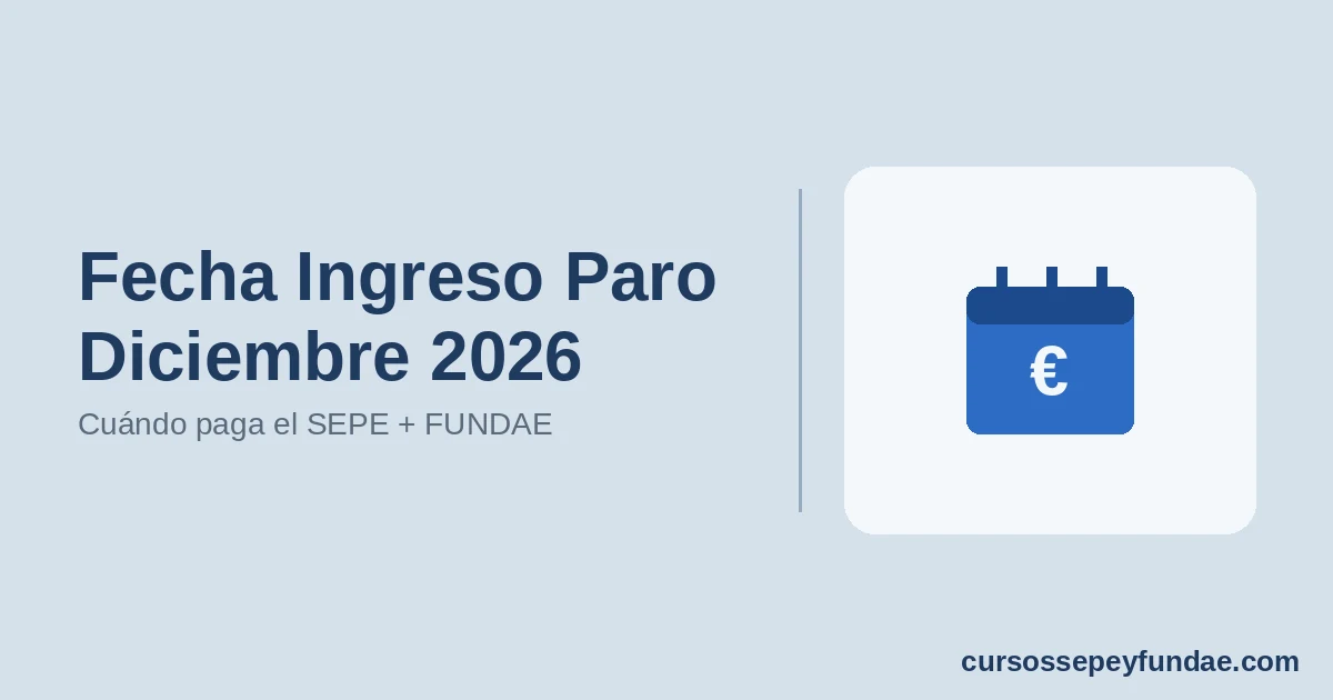 Fecha Ingreso Paro Diciembre 2026: Cuándo Cobra el SEPE + Formación FUNDAE Disponible