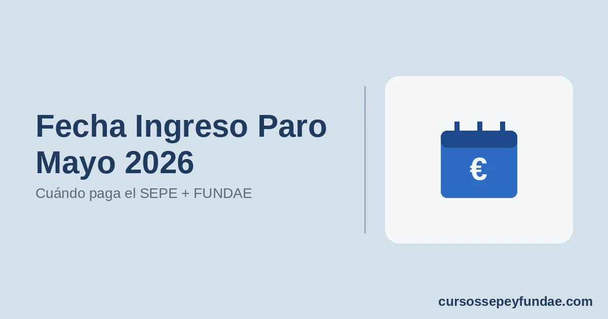 Fecha Ingreso Paro Mayo 2026: Cuándo Cobra el SEPE + Formación FUNDAE Disponible