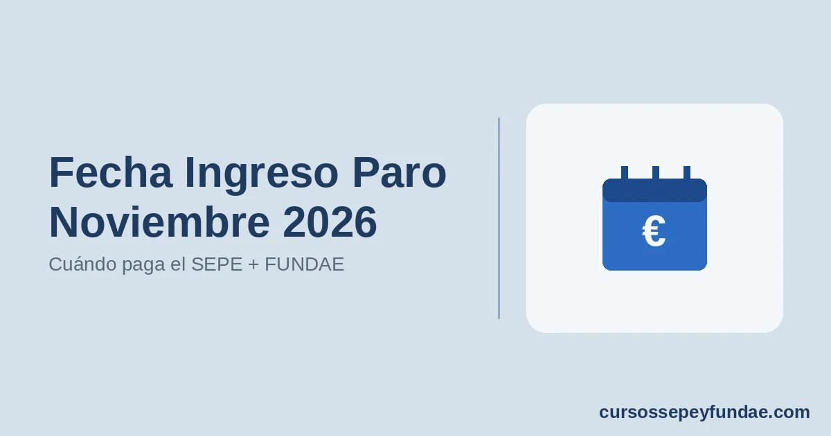 Fecha Ingreso Paro Noviembre 2026: Cuándo Cobra el SEPE + Formación FUNDAE Disponible